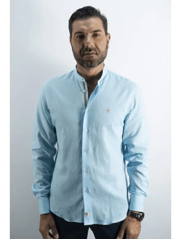 CAMISA C/MAHO KST  TURQUESA