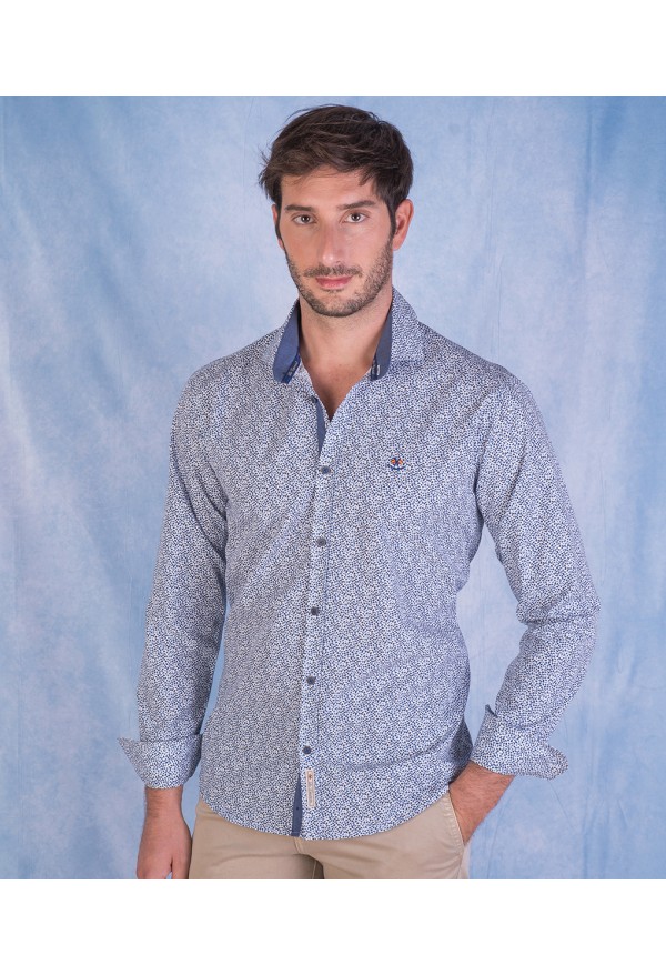 CAMISA HOJAS LA ESPAÑOLA AZUL
