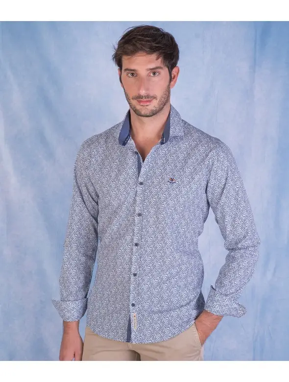 CAMISA HOJAS LA ESPAÑOLA AZUL