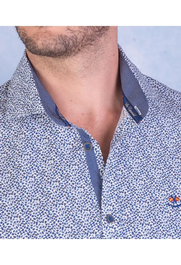 CAMISA HOJAS LA ESPAÑOLA AZUL