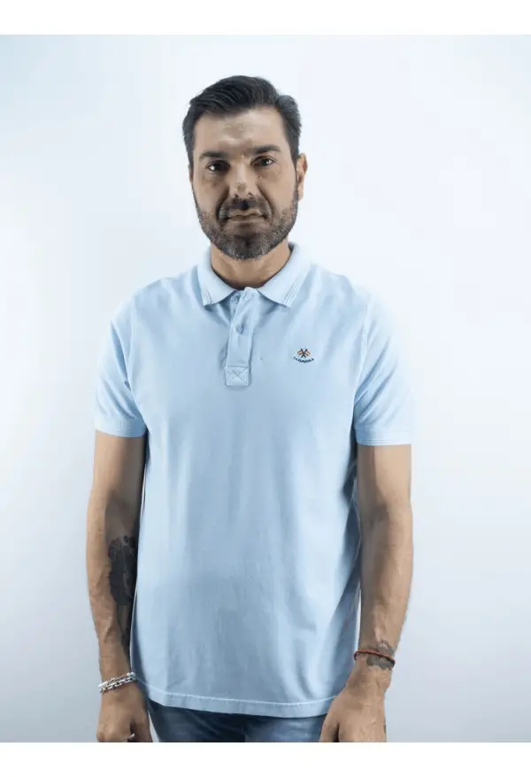 POLO BASICO PIQUE LA ESPANOLA CELESTE