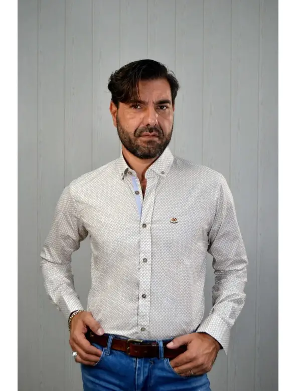 CAMISA ENTREMADO CHOCOLATE