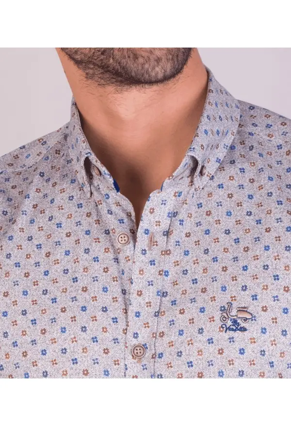 CAMISA FLOWER LA VESPITA MARRON