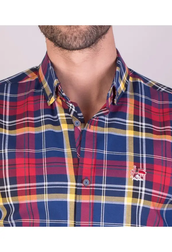 CAMISA CUADRO 87 LA VESPITA MOSTAZA