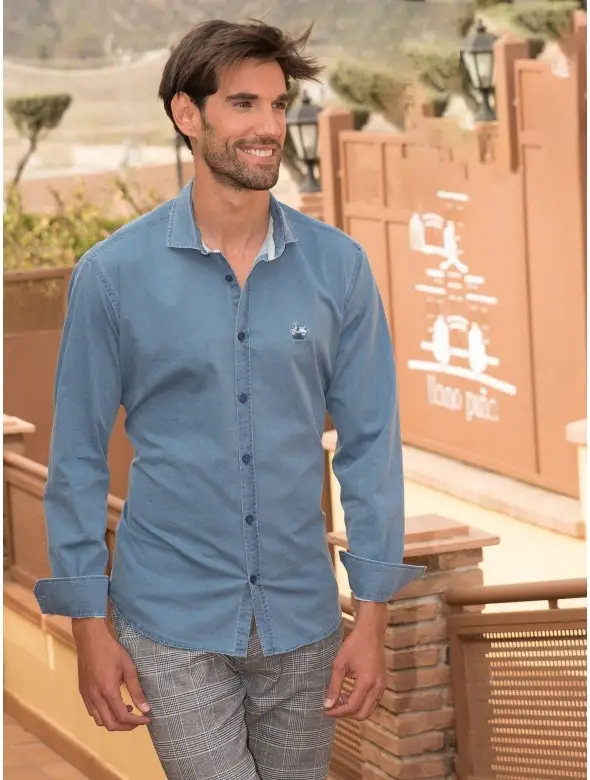CAMISA BASIC LAVADO AZUL