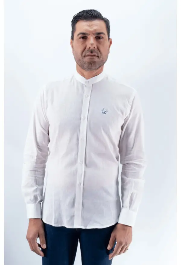 CAMISA CUELLO MAHO LINO LA VESPITA BLANCO