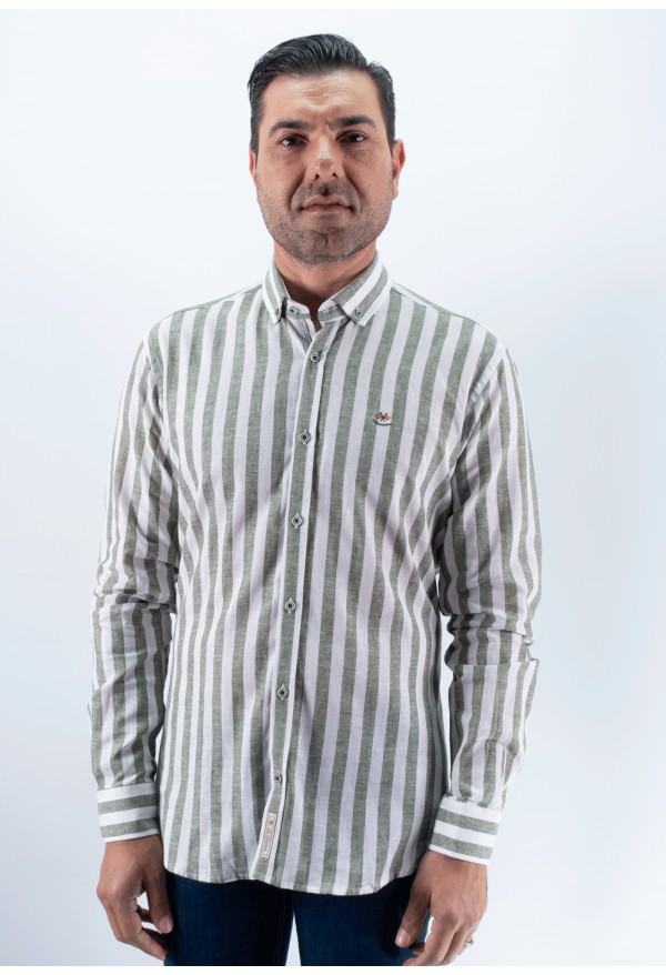 CAMISA RAYA ANCHA 2 LA ESPAÑOLA KAKI