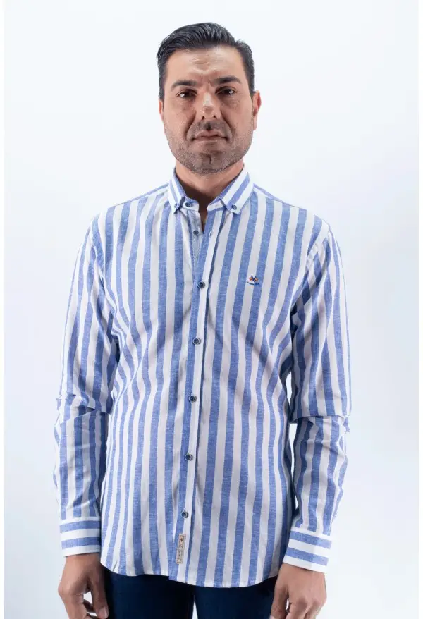 CAMISA RAYA ANCHA 2 LA ESPAÑOLA AZUL