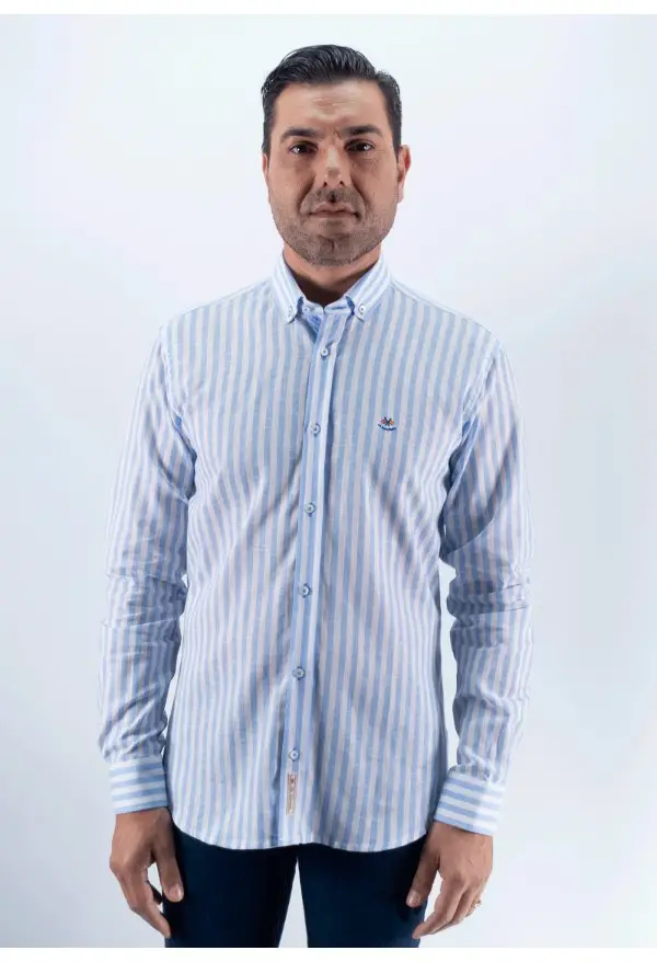 CAMISA RAYAS MEDIUM LA ESPAÑOLA CELESTE
