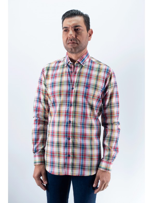 CAMISA CUADRO 55 LA VESPITA FUXIA