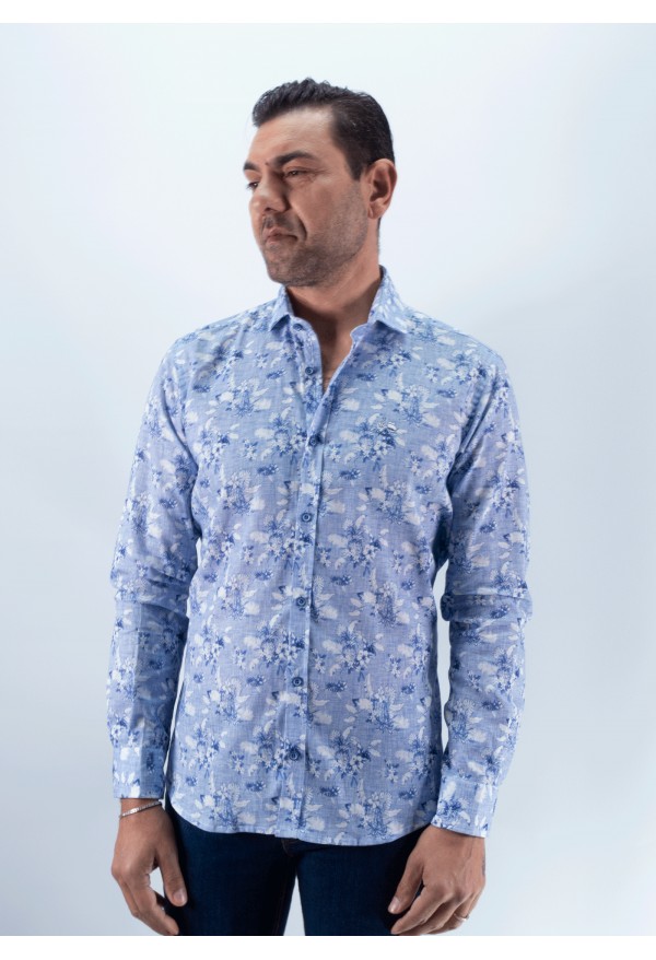 CAMISA PIÑA LA VESPITA CELESTE