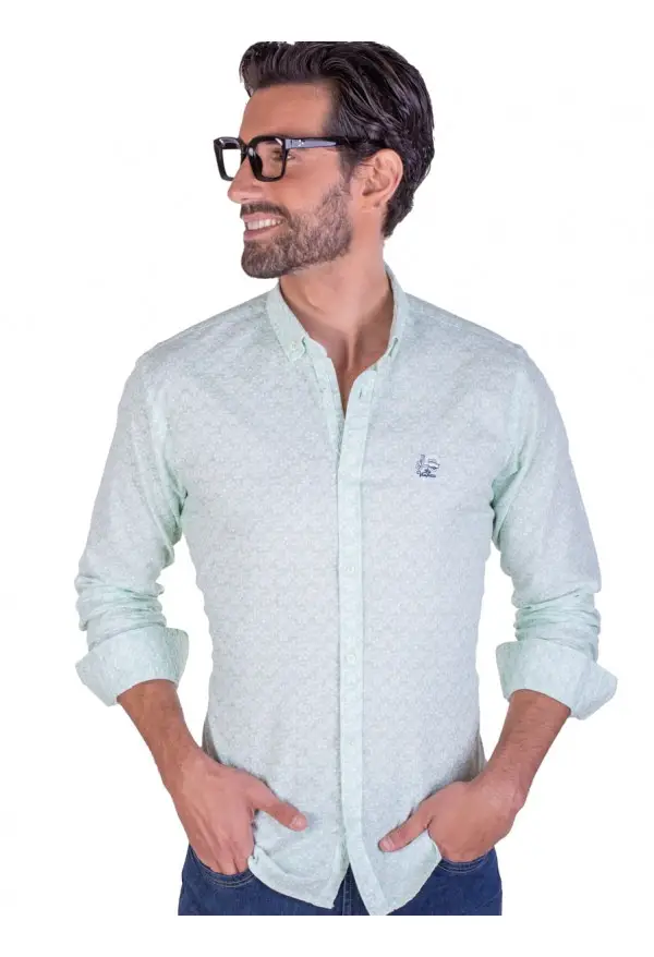 CAMISA HIBISCO LA VESPITA PISTACHO