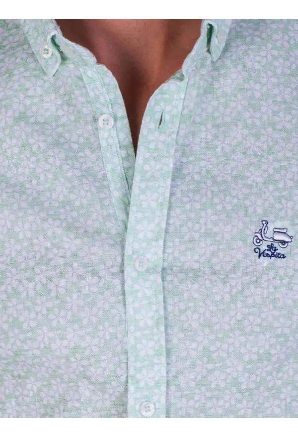 CAMISA HIBISCO LA VESPITA PISTACHO