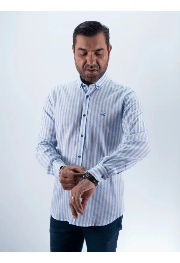 CAMISA RAYAS LISBOA LA VESPITA CELESTE