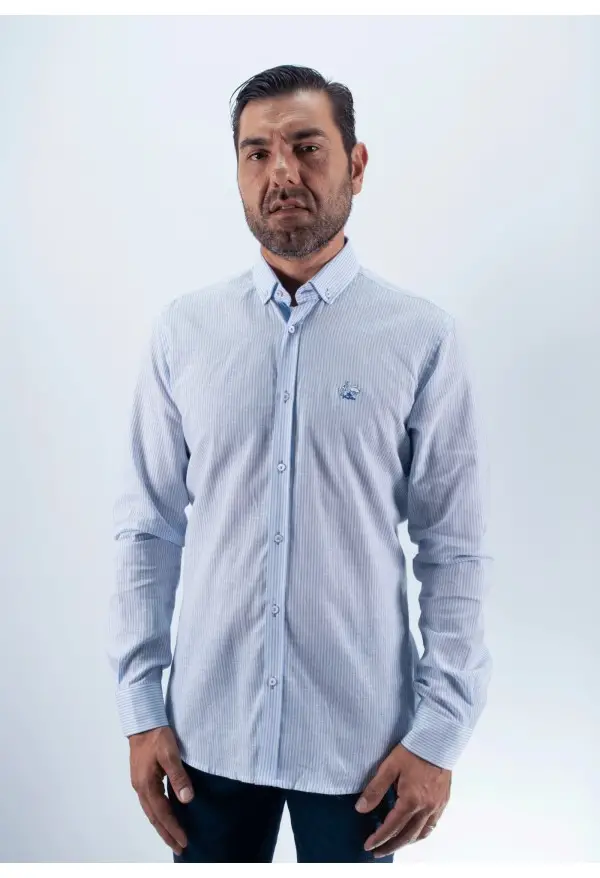 CAMISA RAYAS 13 LA VESPITA CELESTE