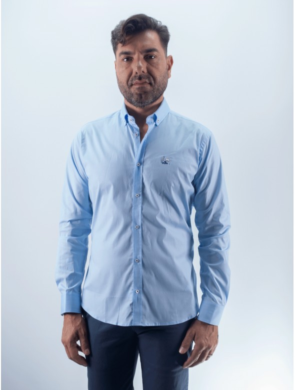 CAMISA LISA LA VESPITA CELESTE.