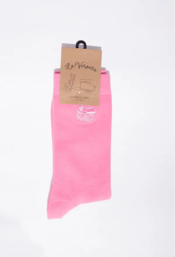 CALCETIN LISO LA VESPITA ROSA