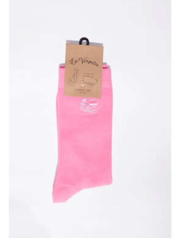 CALCETIN LISO LA VESPITA ROSA