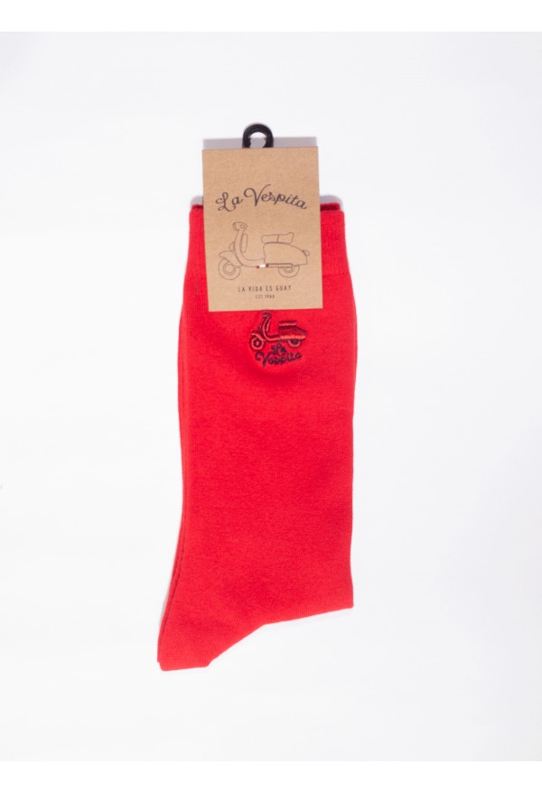 CALCETIN LISO LA VESPITA ROJO