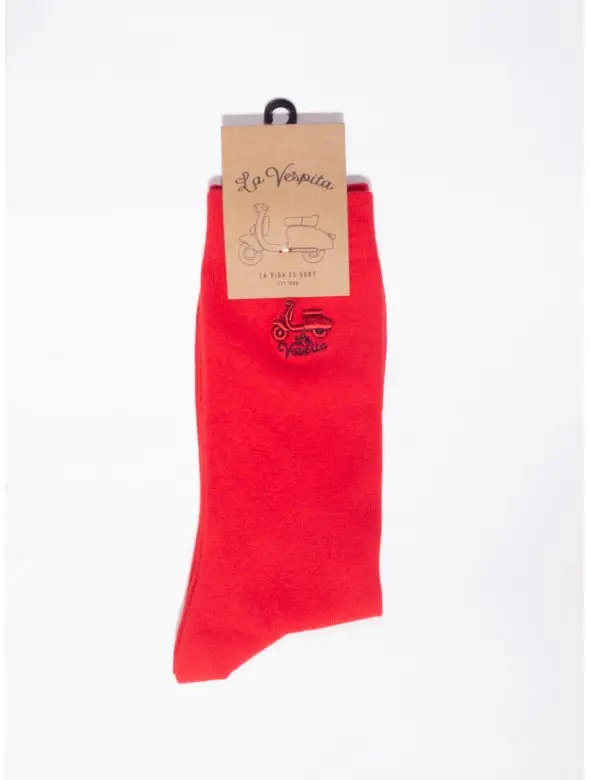 CALCETIN LISO LA VESPITA ROJO