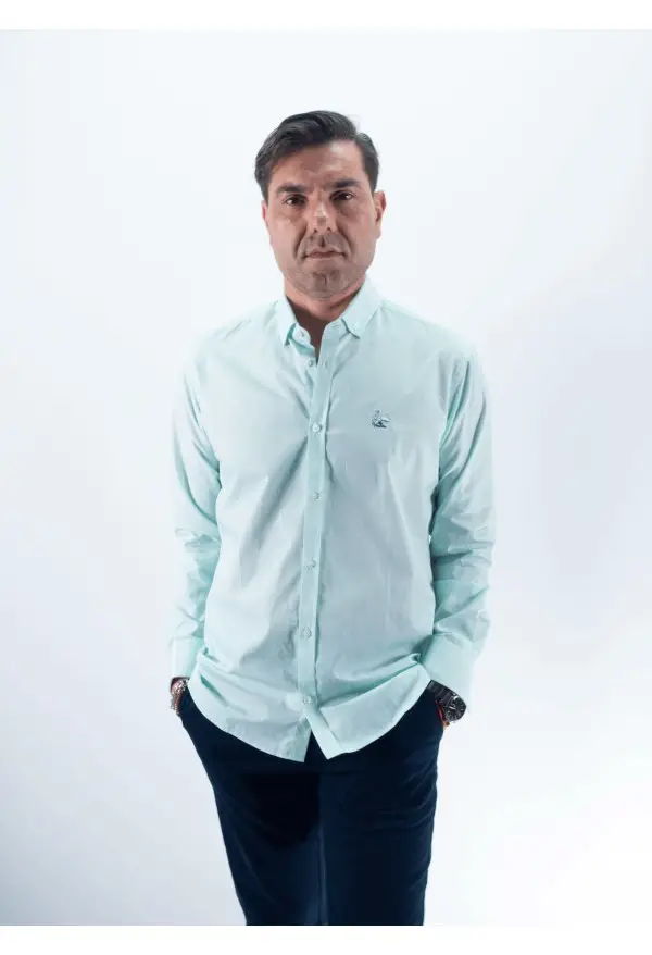 CAMISA SINGAPUR LA VESPITA AGUA MARINA