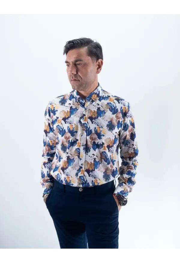 CAMISA HOJAS 3 LA VESPITA AZUL