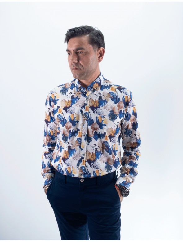 CAMISA HOJAS 3 LA VESPITA AZUL