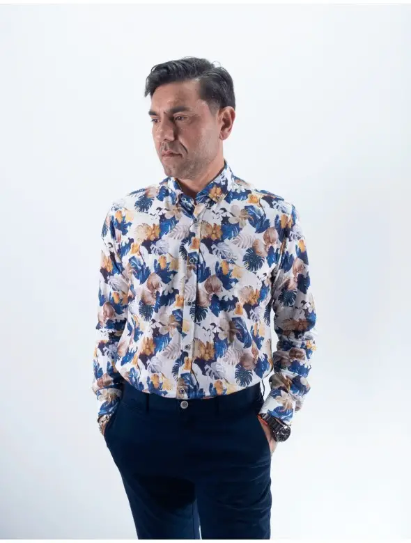 CAMISA HOJAS 3 LA VESPITA AZUL