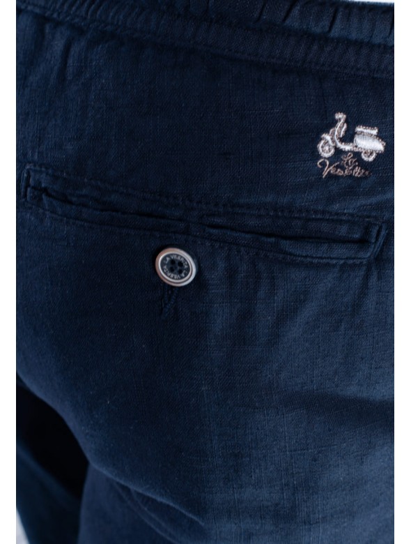 PANTALON LINO LA VESPITA MARINO
