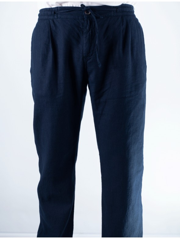 PANTALON LINO LA VESPITA MARINO