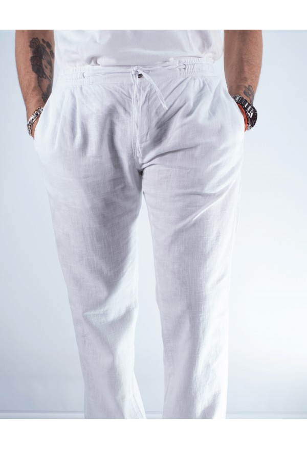 PANTALON LINO LA VESPITA BLANCO
