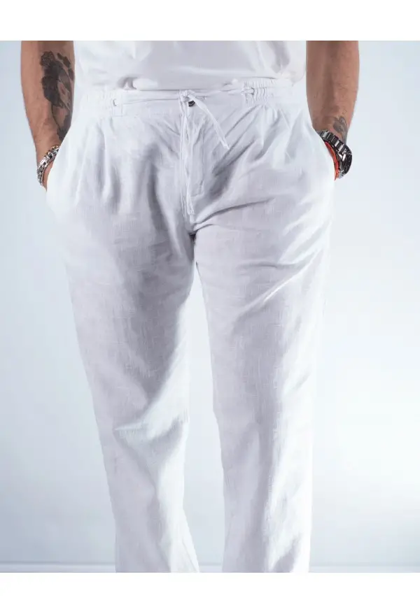 PANTALON LINO LA VESPITA BLANCO
