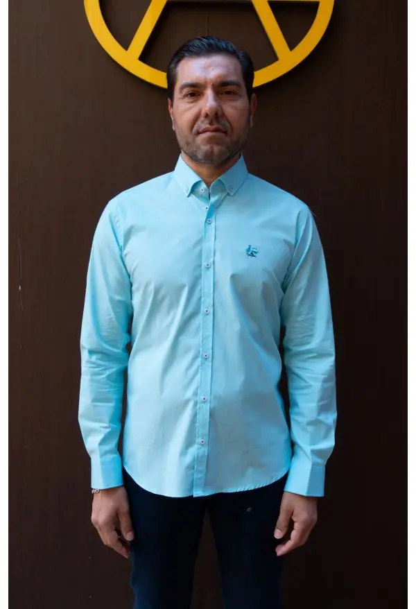 CAMISA BASIC 25 LA VESPITA AGUA MARINA