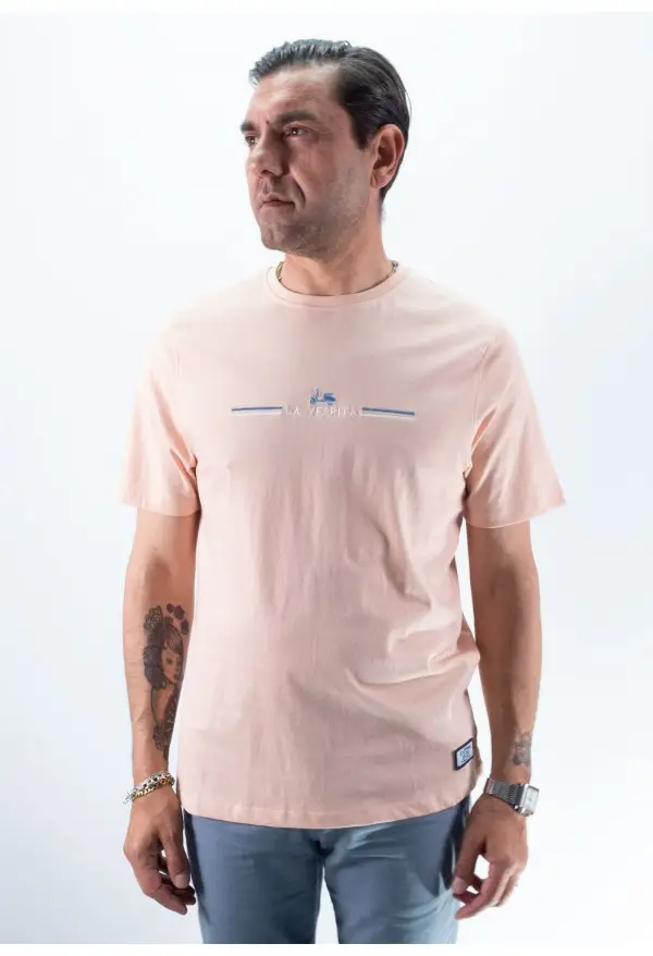 CAMISETA 2 RAYAS LA VESPITA NARANJA