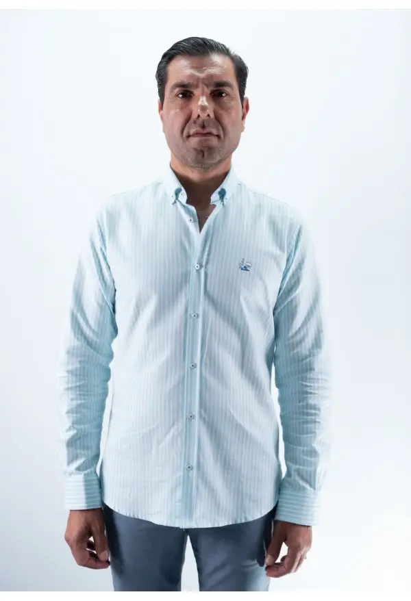 CAMISA RAYA 67 LA VESPITA AGUA MARINA