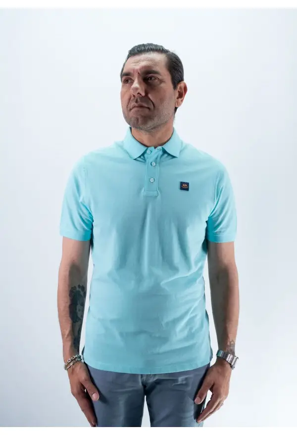POLO LOGO CUADRADO LA ESPAÑOLA TURQUESA