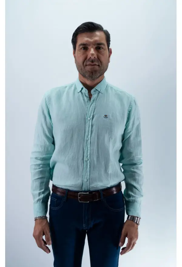 CAMISA LINO LA ESPAÑOLA AGUA MARINA