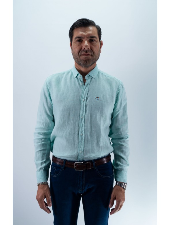 CAMISA LINO LA ESPAÑOLA AGUA MARINA