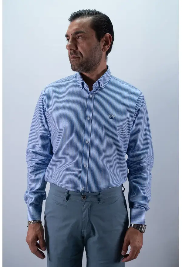 CAMISA RAYA KODACK LA VESPITA AZUL