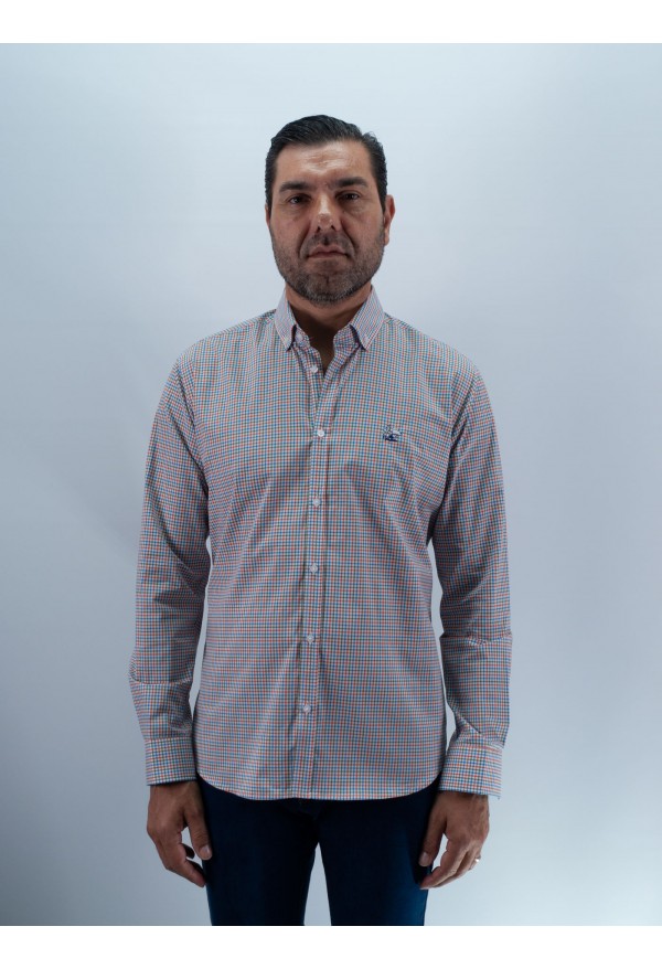 CAMISA CUADRO 81 LA VESPITA NARANJA