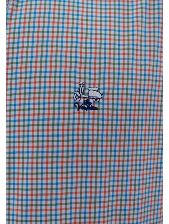 CAMISA CUADRO 81 LA VESPITA NARANJA