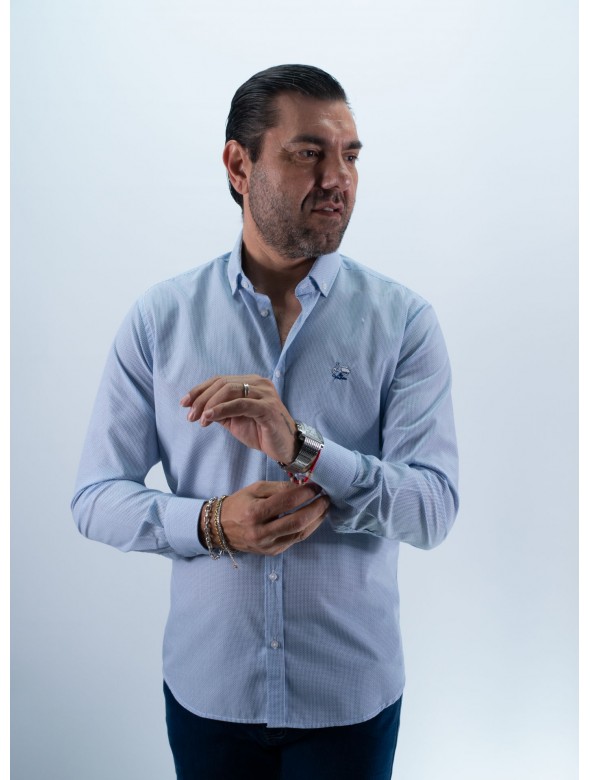 CAMISA MANZANILLA LA VESPITA CELESTE