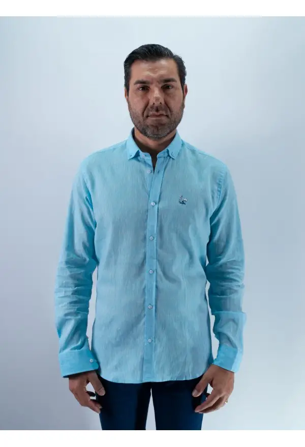 CAMISA SINGAPUR LA VESPITA TURQUESA