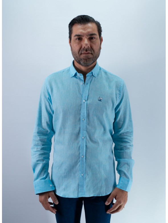 CAMISA SINGAPUR LA VESPITA TURQUESA