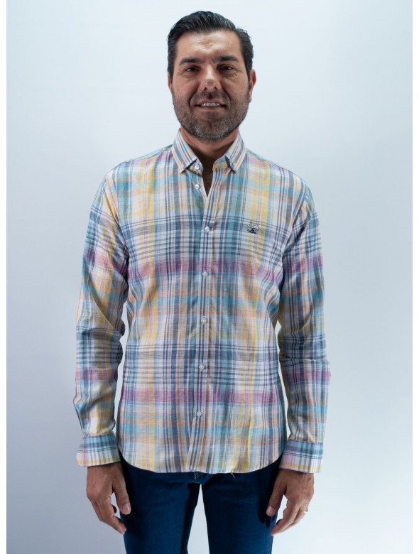 CAMISA CUADRO 85 LA VESPITA AMARILLO