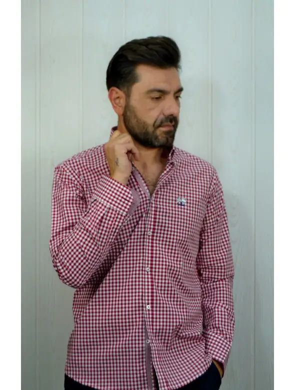 CAMISA CUADRO MEDIUM BURDEOS