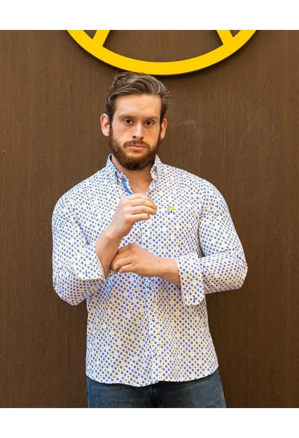 CAMISA FLOR CE LA VESPITA LA VESPITA AZUL
