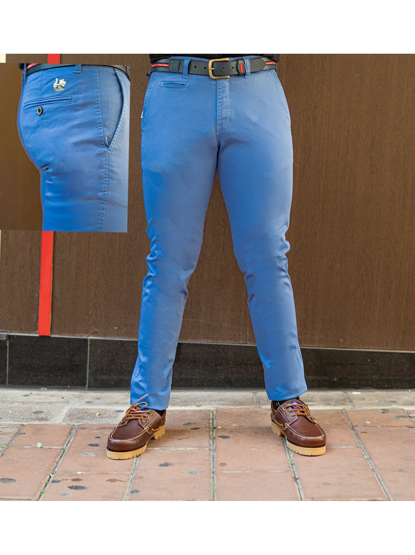 Pantalón LA VESPITA 50429 elastico camel sport algodón..