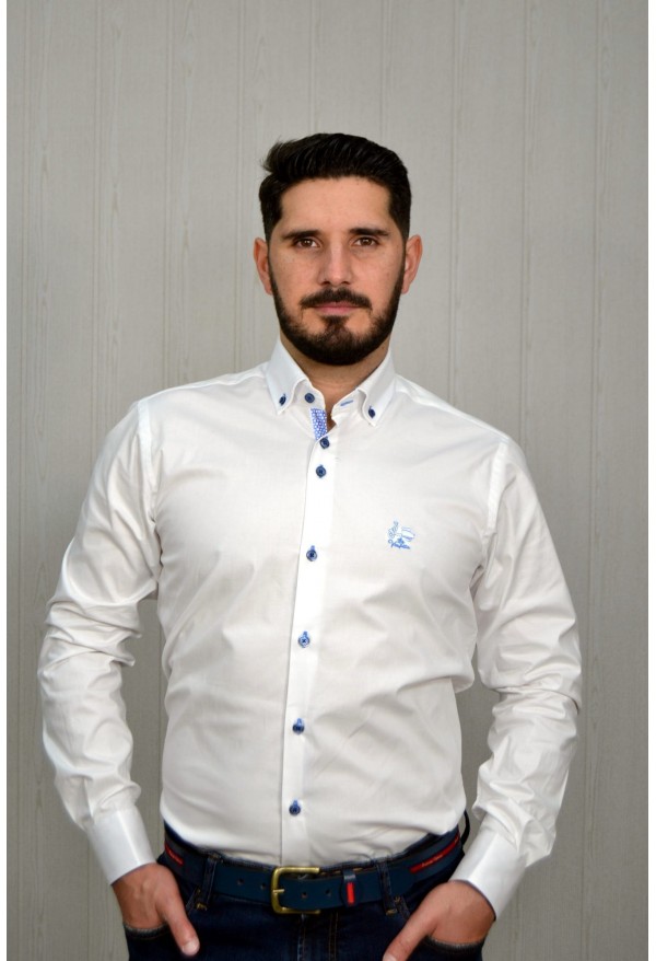 CAMISA BASICA  LICRA LA VESPITA   BLANCO