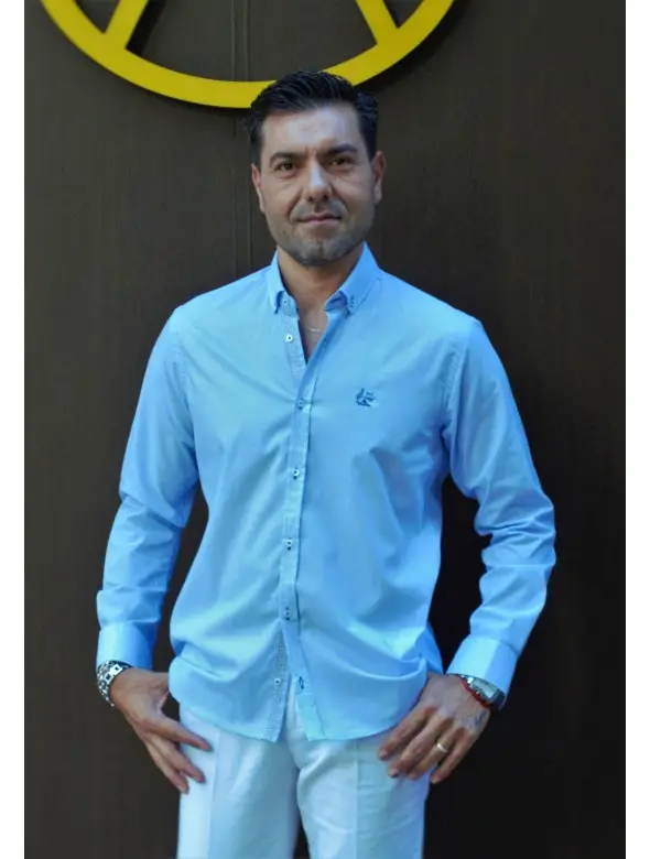 CAMISA FIL LA VESPITA  CELESTE